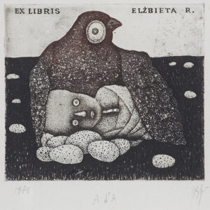 Eidrigevičius Stasys - EKSLIBRIS ELŻBIETY  R.[OSZKOWSKIEJ], 1976