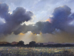 Michalik Marian - PEJZAŻ WIECZORNY Z CHMURAMI, 1990