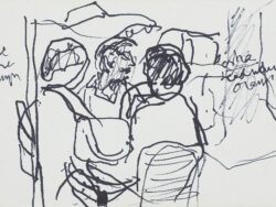 Czapski Józef - SCENA ULICZNA Z TRZEMA POSTACIAMI - SZKIC