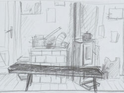 Modzelewski Jarosław - SZKIC DO OBRAZU „MARTWA NATURA...", 2001